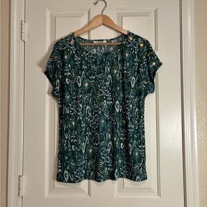 Green Patterned Blouse